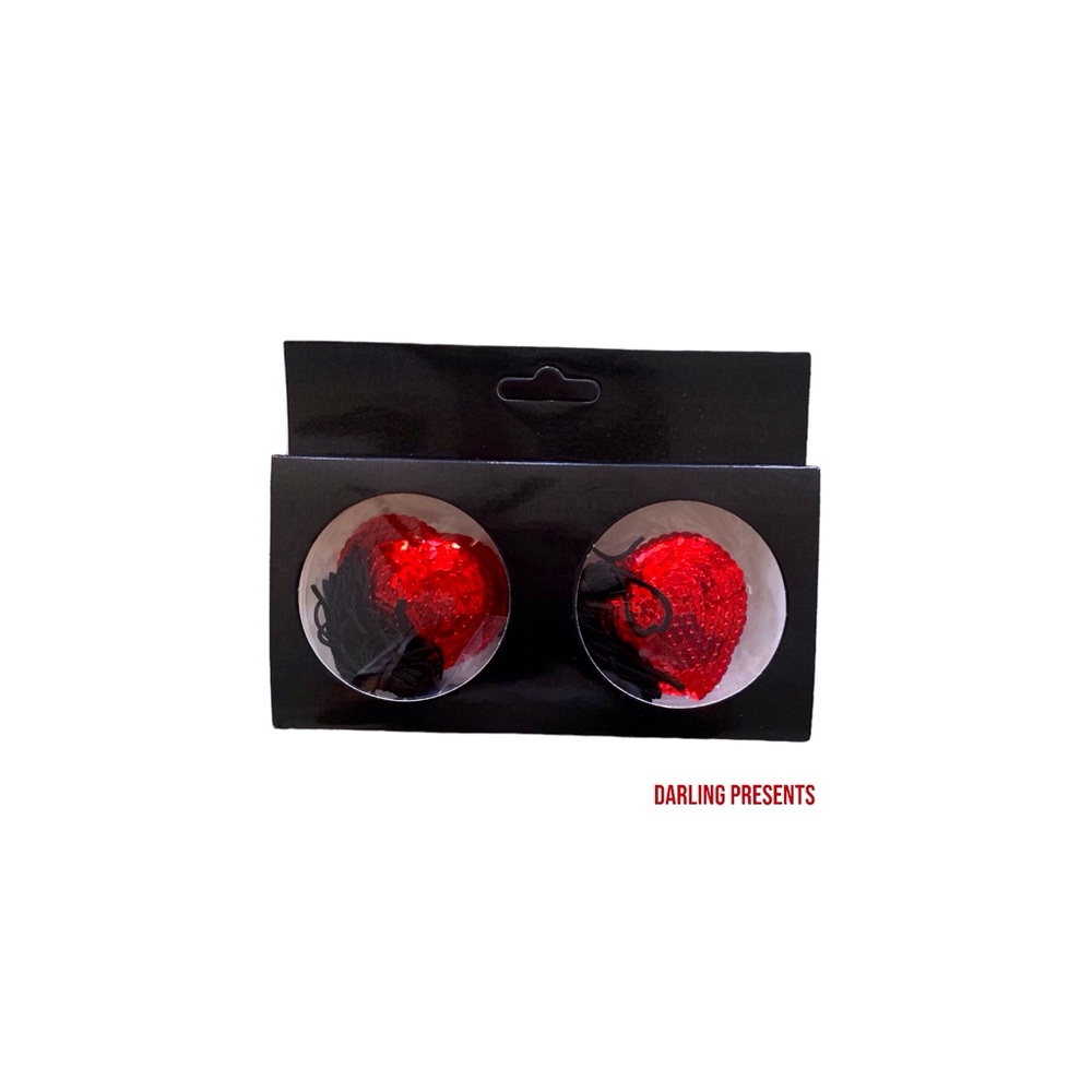 Stella Sequin Hearts Pasties With Tassels Women Color Red Size OS